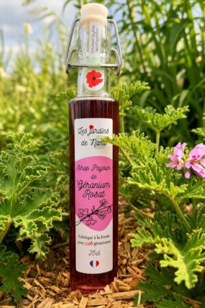 Sirop de géranium rosat artisanal